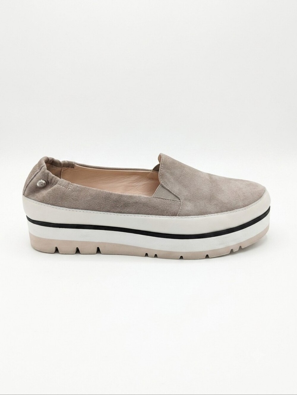 AGL Suede Slip-On Platform Sneakers in Dusty Taupe Size 38.5 US 8.5